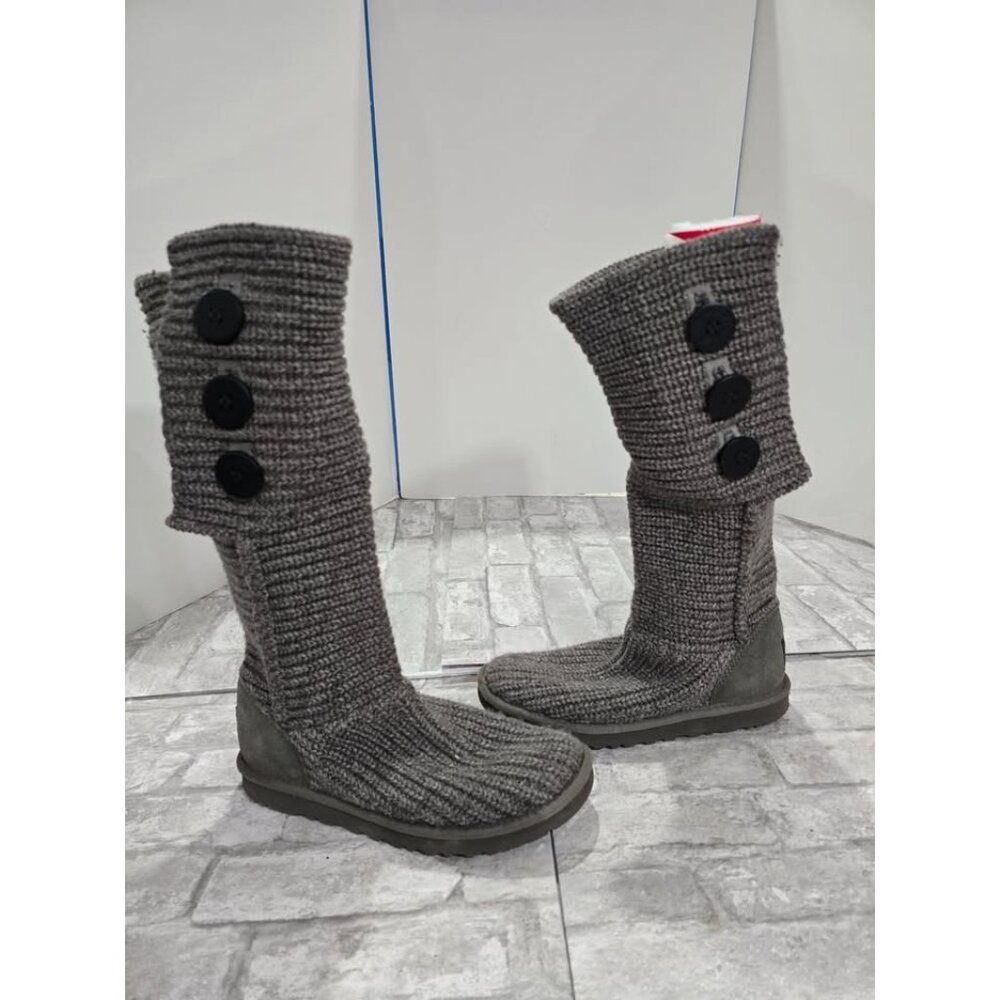 UGG Australia Cardy Classic Tall‎ Knit Socks Sweater Boots Women's Size 7 Gray